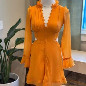 ASOS Long-Sleeve Mini Dress with Ruffle Trim